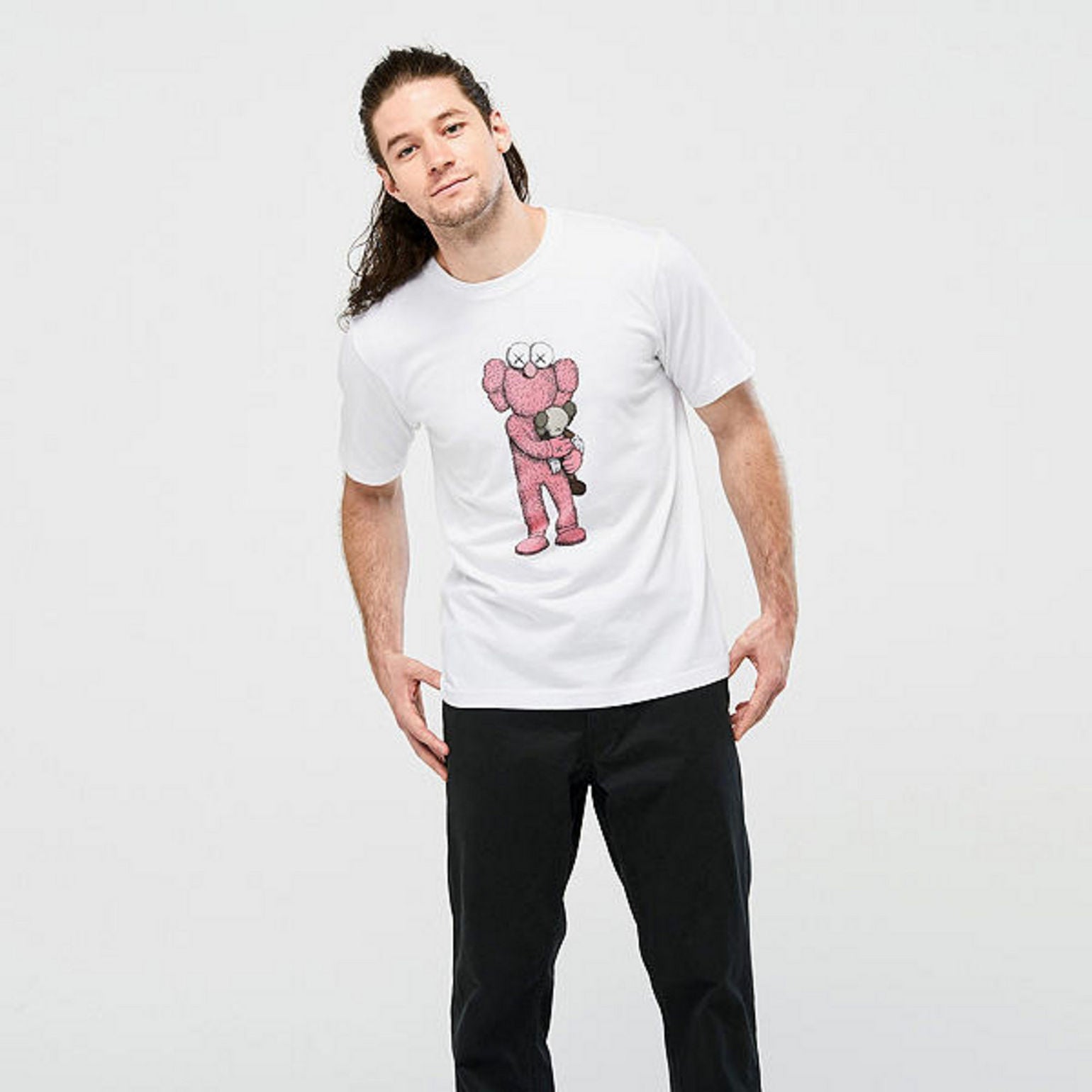 Kaws Uniqlo Tee Pink BFF Mens Fashion Tops  Sets Tshirts  Polo Shirts  on Carousell